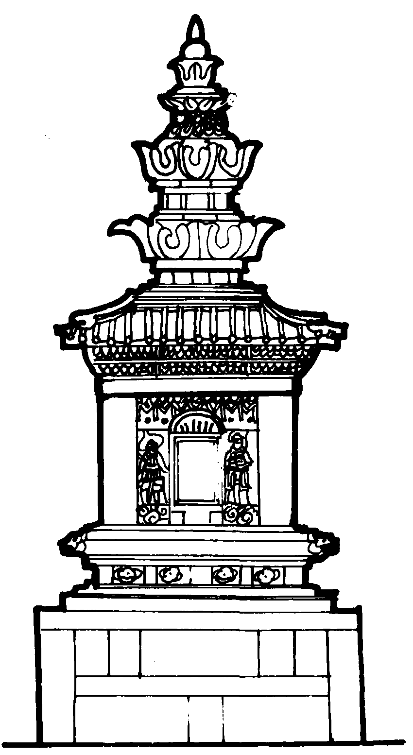 175 唐代山西五臺山佛光寺經(jīng)幢上的蓮花圖案