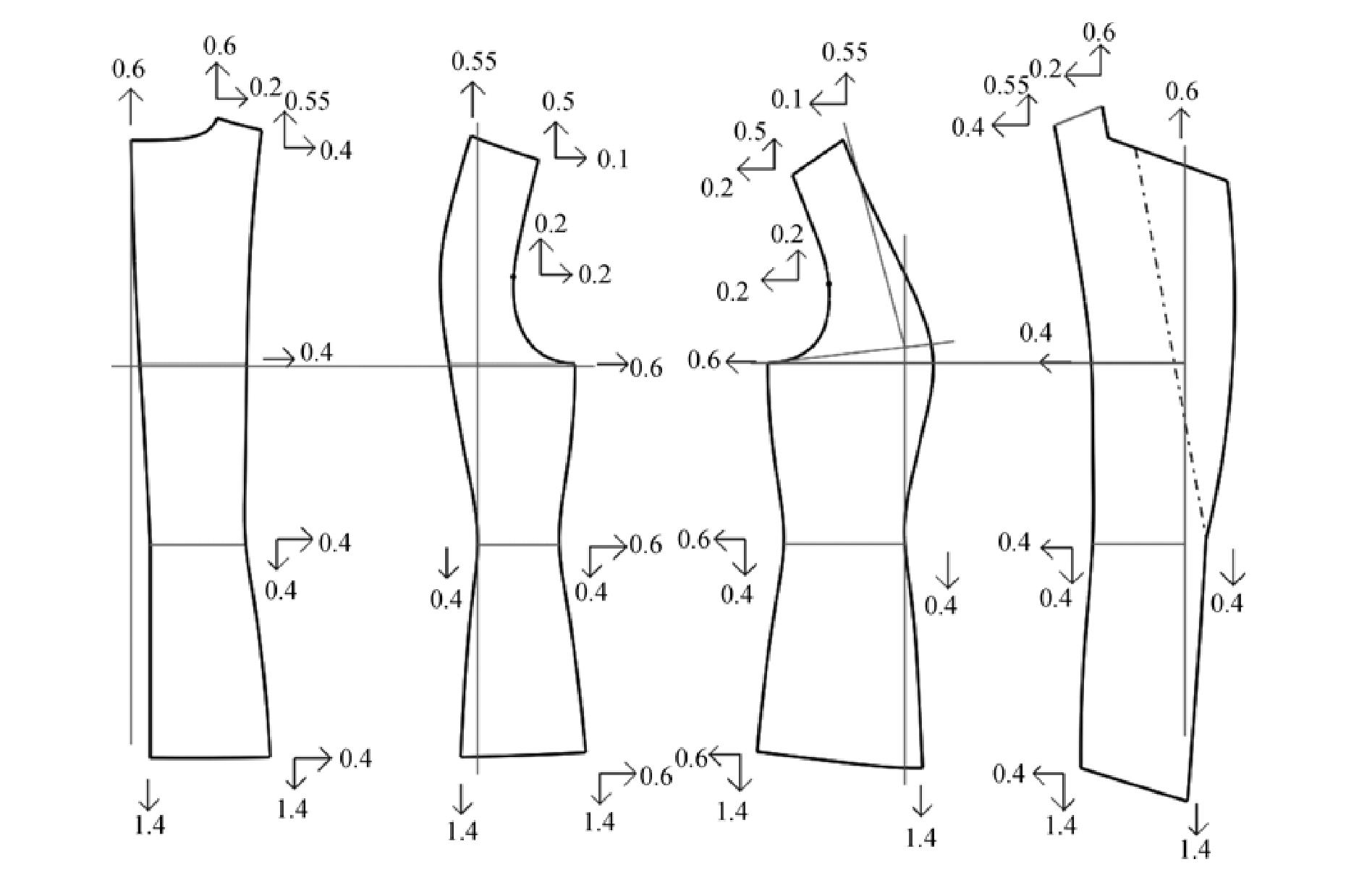 第二節(jié) 公主線四開身斜方角女西裝紙樣設(shè)計(jì)